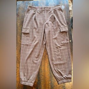 a new day Women's Brown Plaid Cargo Pants